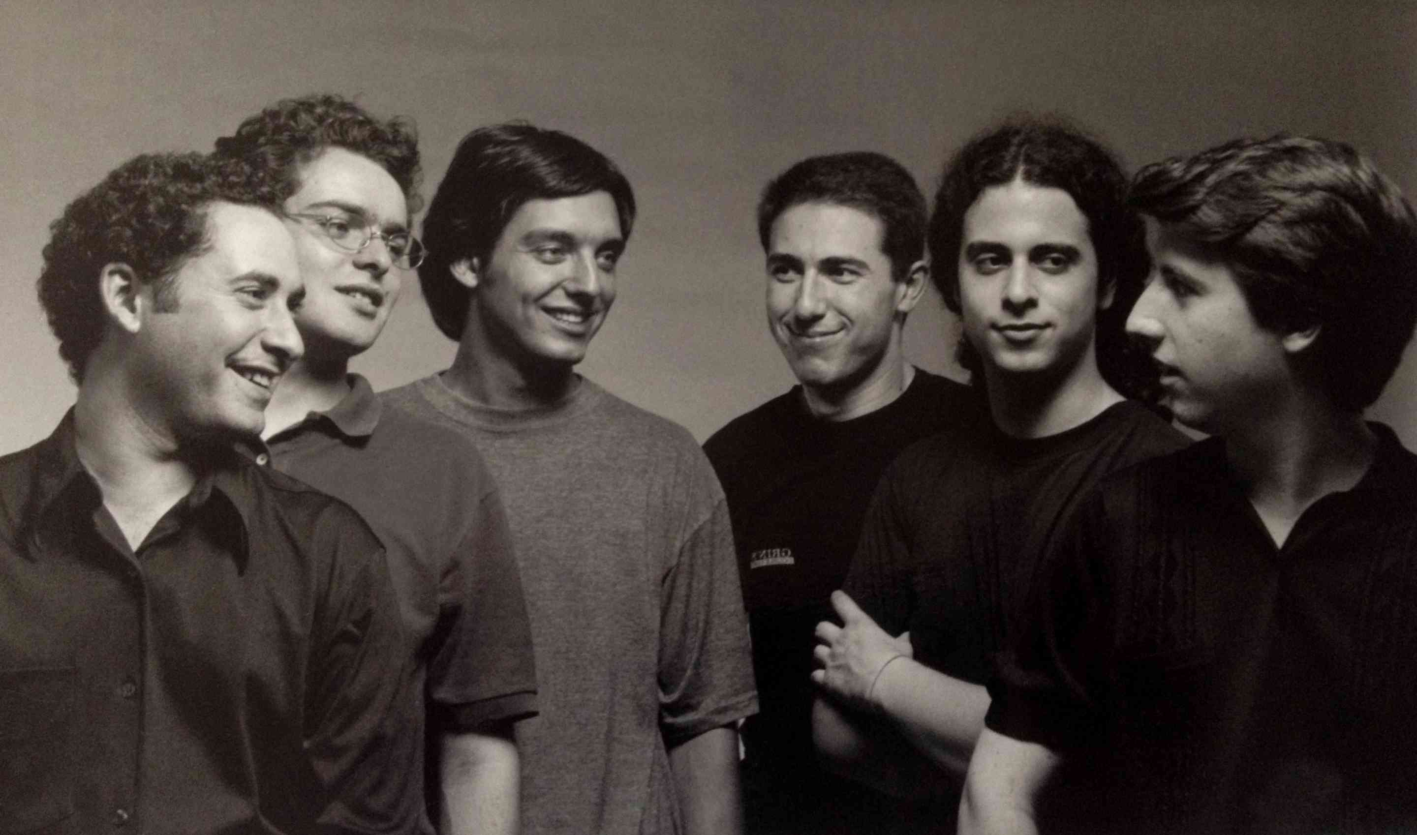 Leonardo Rossi, Javier Zafra, Javier Núñez, Jesús Fernández, Fahmi Alqhai & Vicente Parrilla. Taken during the Selma y Salaverde recording days, August 1998